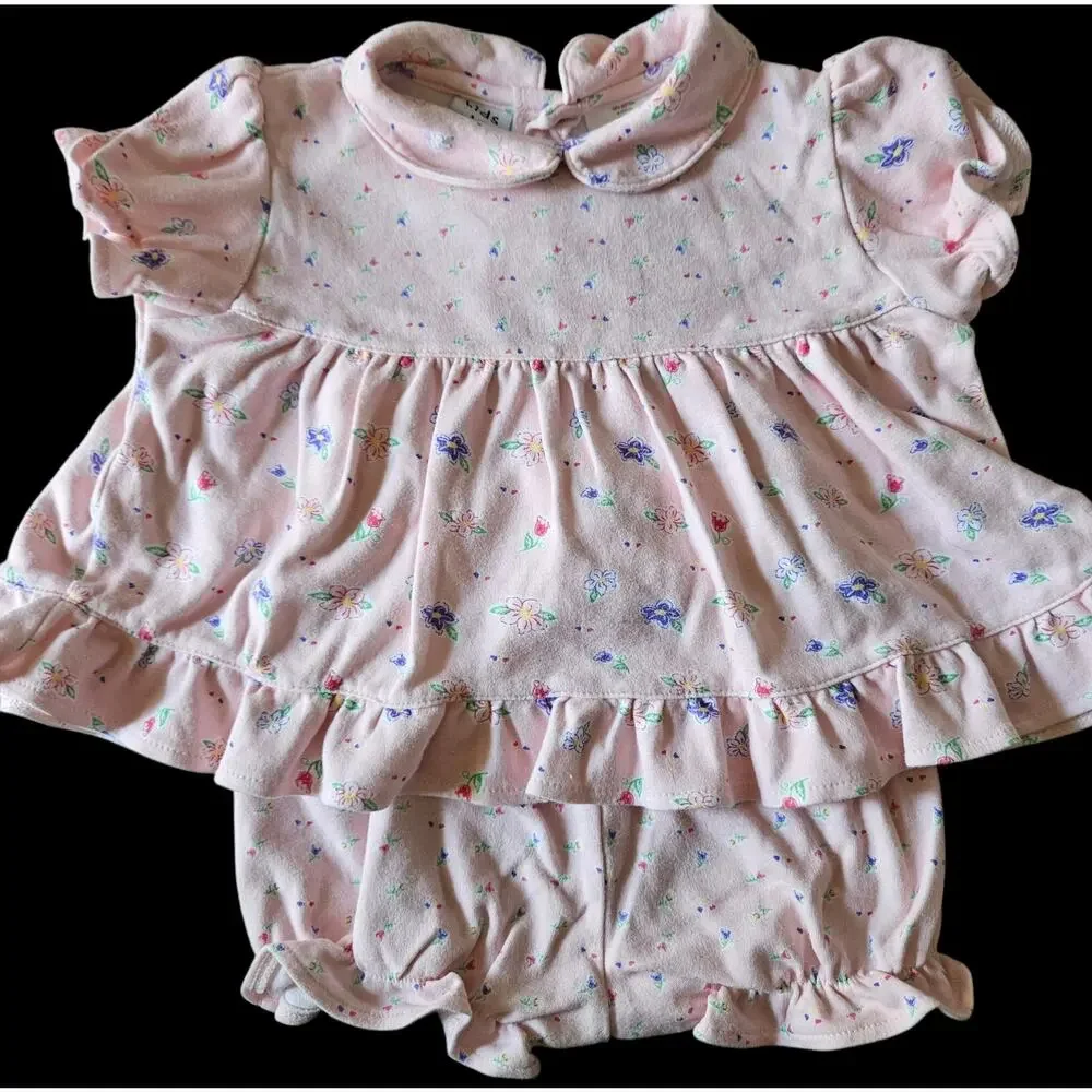 Vintage 90s Kids Play by Rashti & Rashti Floral Ruffle Top & Bloomer Set - 24M